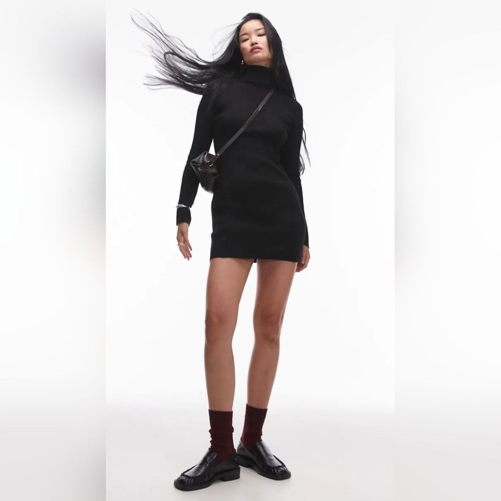 Mango High Neck Mini Knitted Dress